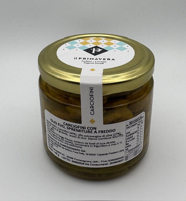 Carciofini con olio evo, Vasetto sott'olio