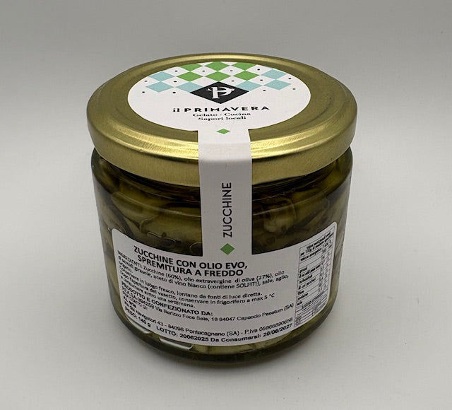 Zucchine con olio evo,Vasetto sott'olio