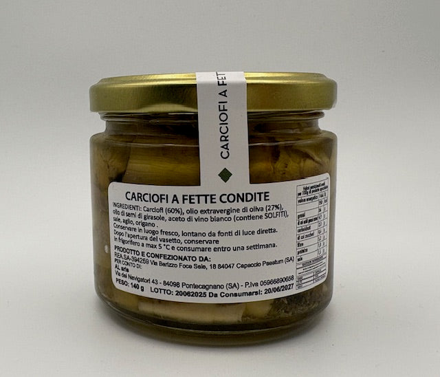Carciofini a fette con olio EVO