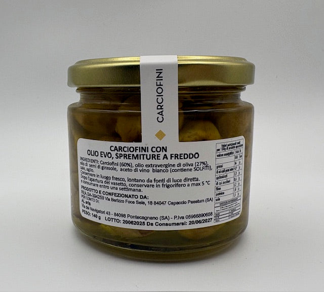 Carciofini con olio evo, Vasetto sott'olio