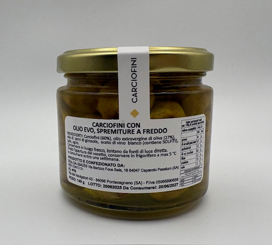Carciofini con olio evo, Vasetto sott'olio