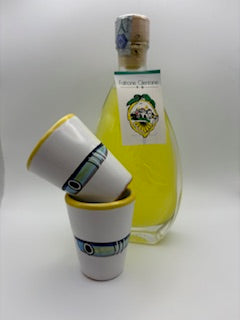 Kit bottiglia di limoncello con 2 bicchierini